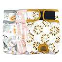 Langsprit Washable Female Dog Diapers (3 Pack) - Doggie Reusable Small Medium Large Dog Diapers for Doggy Puppy Female in Period - Highly Absorbent Dog Heat Panties (Medium,Rabbit, Owl, Lion)