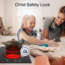 GIHETKUT Electric Cooktop,Built-in and Countertop Electric Stove Top, 2100W 110V Electric Burner 9 Heating Level, Timer & Kid Safety Lock, Sensor Touch Control 2 Burner Electric Cooktop.