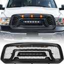 Front Grill Compatible with 2013-2018 Dodge Ram 1500, 2019-2023 Ram 1500 Classic, Glossy Black Bumper Grille w/Off-Road Lights