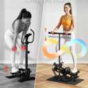 Rocking Steppers for Exercise at Home, Rocker Stepper Side to Side with Resistance Bands & Handlebar for Full Body Workout, Low-Impact Lateral Stepper Exercise Machine with Digital Monitor