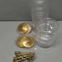 XUWAIDSGN 12 Pcs Champagne Martini Glasses 9 Oz with Gilded Removable Gold Rim Coupe Glasses Pink Martini Glasses Plastic Mimosa Vintage Coupe Glasses Set For Wedding Anniversary (12, Ribbed Gold)