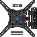 Pipishell Full Motion TV Wall Mount for 26-65 inch Flat or Curved TVs up to 77 lbs, TV Bracket Wall Mount with Articulating Arms, Extension, Tilt, Swivel, Leveling, Max VESA 400x400mm, PIMF7