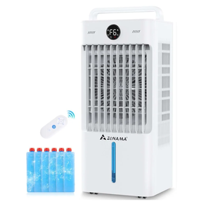 Swamp Cooler, 3-IN-1 Evaporative Air Cooler with Display & Remote, Windowless Portable Air Conditioners with Ice Cooling, 12H Timer, 6 Speeds, 60° Oscillation, Air Cooler Fan for Home Office