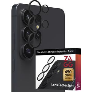 ZAGG Glass Elite Samsung Galaxy S26 Ultra Camera Lens Protector - Anti-Reflective, 5X Stronger Impact & Scratch Resistant Aluminosilicate Glass - Easy Installation, Smudge-Free Surface, Black