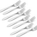 Oneida Taylor Everyday Flatware Dinner Forks, Set of 8, 18/0 Stainless Steel, Silverware Set, 1.5 x 3.75 x 8.6 inches