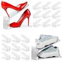 Neprock Shoe Slots Organizer for Closet, 20 Pack Acrylic Shoe Stackers Shoe Rack Holder, 3 Levels Adjustable Thickening Shoe Display Shoe Storage 50% Space Saving Zapateras Organizer (Clear,20 Pack)