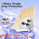 Compatible with iPhone 14 Pro Max Case Magnetic Glitter iPhone 14 Pro Max Phone Case 6.7" with Curly Wavy Frame Design [Bling & Cute][Compatible with Mag-Safe],Gold