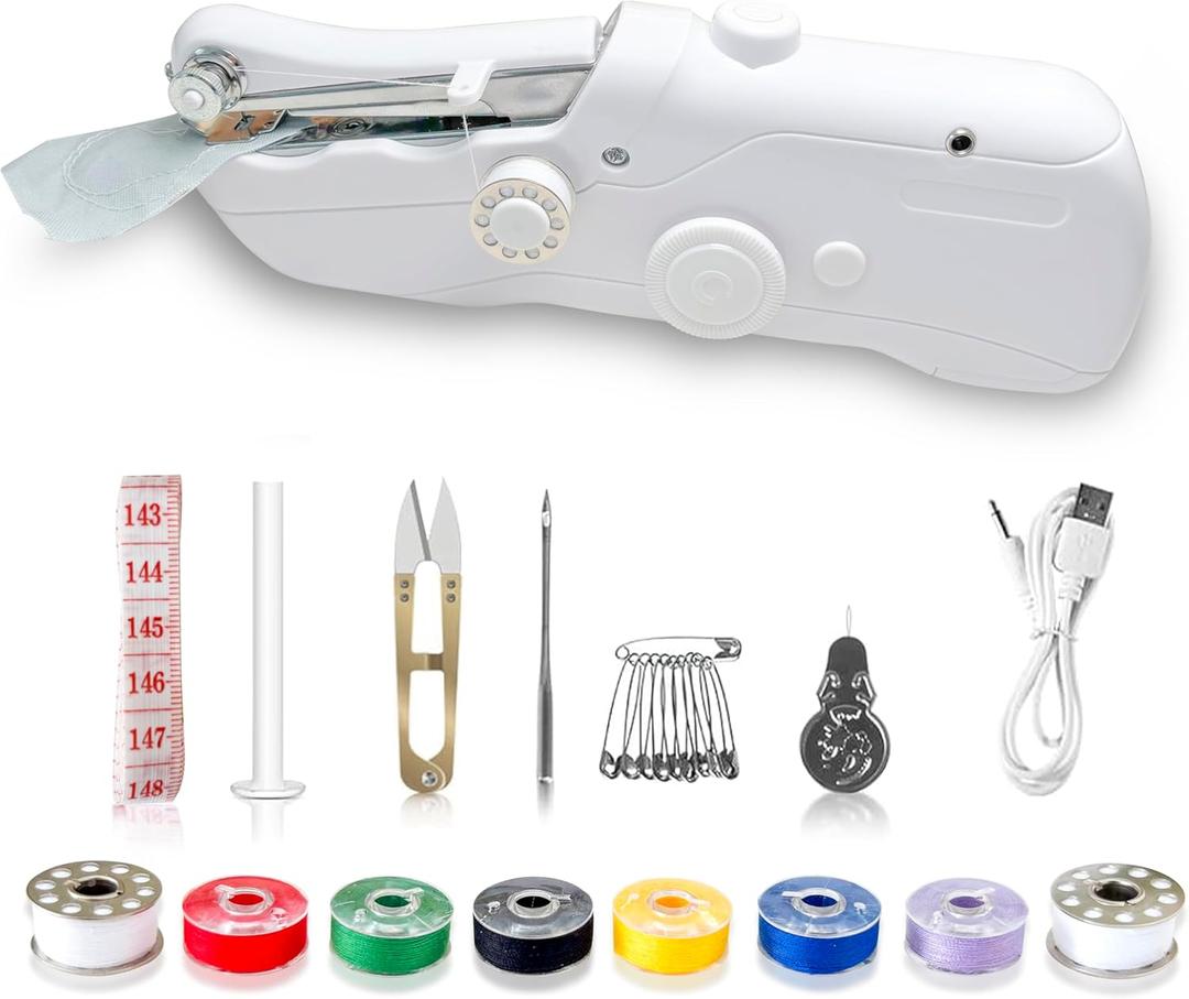 Handheld mini sewing machine, portable fast electric sewing machine, suitable for beginners and adults, and handheld fast sewing device suitable for DIY family travel.