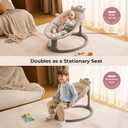 Momcozy 2-in-1 Electric Baby Swing, Dual-Arm Support System, Khaki