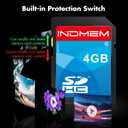 INDMEM SD Card 4GB 5 Pack SDHC Class 4 Flash Memory Card 4 GB Digital Camera Cards
