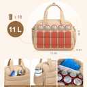 CAMTOP Lunch Box for Women, Cute Quilted Lunch Bag with Shoulder Strap, Lightweight Puffy Padded Waterproof Lunch Tote, Reusable Lunch Cooler for Work Picnic Travel Beach (Camel)
