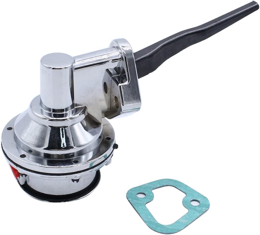 1 set SHLPDFM Mechanical Fuel Pump Chrome 6.5 PSI 1/4NPT Inlet/Outlet Fits for Ford FE 390 427 428
