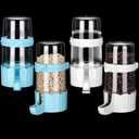 Weewooday 3 Pieces Automatic Bird Feeder Cage Water Dispenser Bird Water Feeder Hamster Cage Waterer Accessory Drinker Bottle for Hamster Parrot(Cute Style,Blue, White,490 ml)