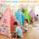 6 Pack Teepee Tent for Kids Sleepover Tent with 6 Air Mattresses (64"x28"), Star Lights, Eye Masks, Banners, Kids Teepee Tents for Boys Girls Indoor Outdoor Party Birthday Glamping (Colors)