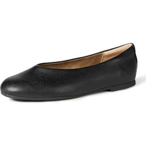 Amazon Essentials Women's Glove Ballet Flats (7.5, Black Faux Leather)