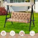 EverPine Outdoor Swing Cushion Replacement Patio Bench Cushion Waterproof Thick Seat Pad for Porch Swing Daybed Garden Sofa Furniture (Khaki)