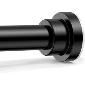 Shower Curtain Rod 31-76 Inch,7/8"Diameter Adjustable Spring Tension Curtain Rod No Drill,Matte Black Shower Tension Rod for Bathroom,Room Divider,Window,Anti-Rust Non-Slip 1-Pack