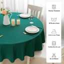 Romanstile Christmas Round Tablecloth, 2 Pack 60 Inch, Stain and Wrinkle Resistant Washable Polyester Table Cover for Dining Table and Holiday Parties, Green