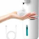 Automatic Touchless Soap Dispenser, 1200Mah Battery,Foaming,Rechargeable, Hands-Free, Waterproof,Kitchen,BathroomMounted, 400ml/13.85oz, 4 Levels