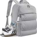 BAGSMART 30L Travel Backpack for Women, Carry on Backpack for Airplanes, Gym Backpack with Shoe Compartment, Lightweight Travel Bag Fits 15.6 Inch, Water-Resistant, Grey