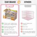 5 Tier Paper Letter Tray Desk Organizer with Pen Holders - Pink | Features 3 pen holders and 4 removable dividers.Versatile mesh desktop storage for mail, document,office supplie
