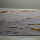 AERART Abstract Wall Art White and Gold Wave Lines Canvas Print Artwork Abstract Wall Decor Paintings for Living Room Bedroom Office Home Decor 24x48 Inch