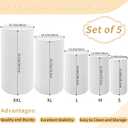 Fivenl 5 Pcs Metal Pleated Cylinder Pedestal Stands for Party, Heavy Duty White Round Cake Pedestal Stand Flower Plant Display Plinth Pillars for Wedding Birthday Event Decor