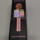 BlueFire 4 in 1 Karaoke Wireless Microphone with LED Lights, Portable Microphone for Kids, Great Gifts Toys for Kids, Girls, Boys and Adults (Pink)