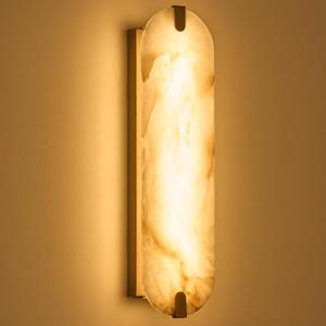 ZEROUNO Alabaster Wall Sconces, 22.8 in Natural Marble Wall Sconces Wall Lighting, Dimmable Wall Light Fixtures for Bedroom Living Room Stairs Vanity Hallway Bedside,Brushed Gold, 1 Pack