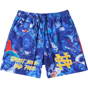 GORGLITTER Men's Y2k Graphic Shorts Casual Summer Workout Gym Elastic Waist Distressed Drippy Track Shorts Streetwear, Size XL