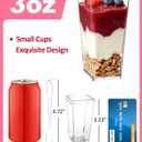 SHOPDAY 3 oz Mini Dessert Cups with Lids and Spoons 150 Pack, Small Plastic Dessert Cups for Party, Clear Square Cups for Parfait Yogurt, Shooter Cup Tumbler Cup for Appetizers Jello Mousse
