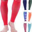 Doc Miller Calf Compression Sleeve - 1 Pair 20-30mmHg Support (Red, L)