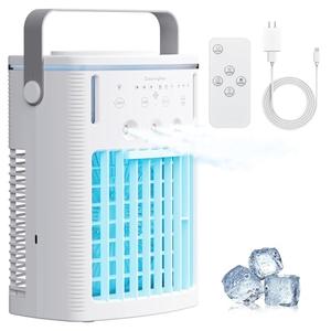 Portable Air Conditioners, 800ml Portable AC Unit with Remote Control, Powerful 3 Speeds 7 Colors LED Evaporative Air Cooler with Timer