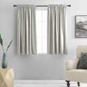 DONREN 54 Inch Bedroom Curtains Panels - Light Gray Blackout Curtains All Season Thermal Insulated Rod Pocket Panels for Living Room,2 Panels