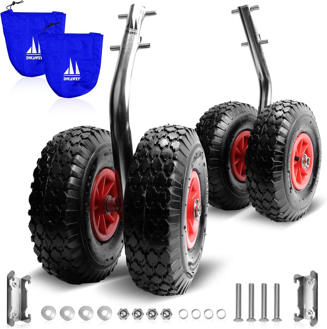 Launch Wheels - Inflatable Boat Launch Wheels Fits Any Transom, Dinghy, Jon Boat