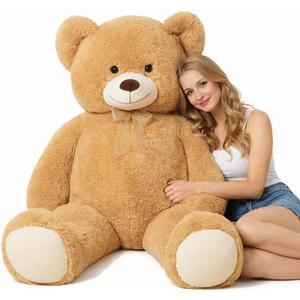 HollyHOME Giant Teddy Bear 5Ft Big Teddy Bear Stuffed Animal Birthday Valentines Day Plush for Kids and Girlfriend 60 inch Tan
