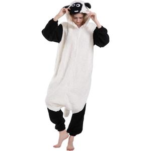 SimZoo Adult Animal Onesie Pajamas, Men and Women's Animal Cosplay Costume Sleepwear, One-Piece Unisex Homewear (Small, Black Nose Sheep)
