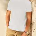 JMIERR Men's T-Shirts Casual Knit Short Sleeve Cotton Crewneck Solid Honeycomb Knitted Pullover Tees (Green, XL)