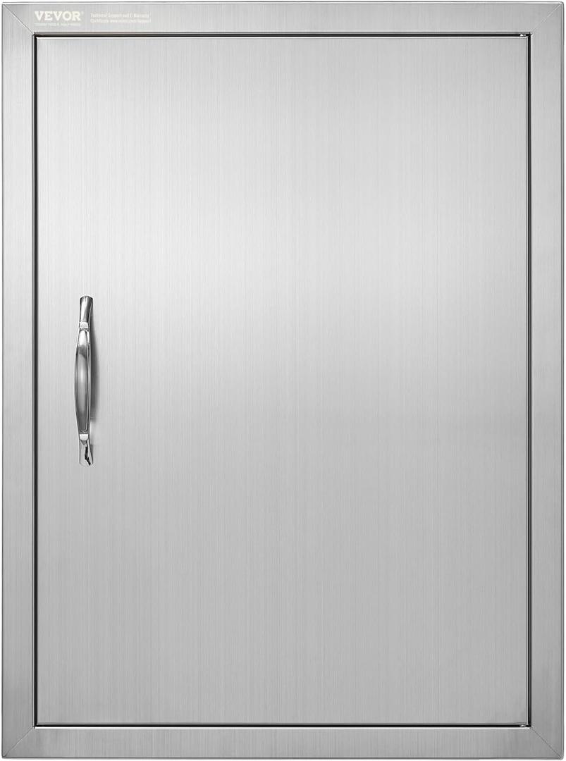 VEVOR BBQ Access Door, 27H x 20W Inch Stainless Steel Flush Mount Vertical Door with Handle for BBQ Island, Grilling Station