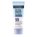 Neutrogena Ultra Sheer Dry-Touch Sunscreen SPF 55 for Face & Body, Lightweight Non Greasy Broad Spectrum UVA/UVB Protection, No White Cast, Water Resistant (80 Min) Travel Sunscreen Lotion, 3 fl oz