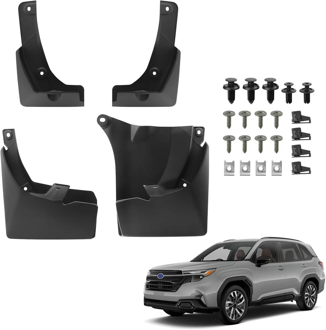 TECHPICCO Mud Flaps Fit for Subaru Forester 2025+, Mud Guards 4pcs Fender Guards Compatible with Subaru Forester Accessories 2025 (black)