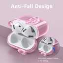 (with Safety Lock) Clear Case Compatible with Cute Apple Airpods 4 Cases 2024 Women, VISOOM Soft TPU Transparency Air pods 4 Gen Cases iPods 4 Earbuds Case Girl Bling Keychain for Airpod iPod 4th Gen, Pink