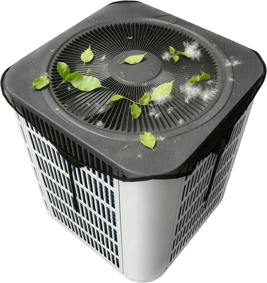Air Conditioner Covers for Outside Units,36" x 36" Central AC Cover , Resin Woven Mesh,Top Universal Mesh Cover Defender for All Seasons,Efficient Ventilation (Universal Fit Black)