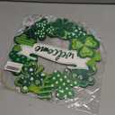 Wooden St. Patrick's Day Decoration Shamrock Door Wreath for Front Door Sign Wall Signs Shamrock Clover Spring Decoration, Irish Sign Welcome Hanging for Home Decor Party Outdoor Indoor Supply