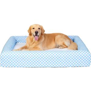 Indestructible Dog Bed for Large Dogs - Memory Foam Dog Bed with Reversible Breathable Mat, 4-Sided Bolster, Machine Washable Cover & Non-Slip Bottom, 36 x 27 x 6 Inch