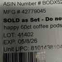 happy coffee light roast coffee pods, 60 count, notes of toasted biscotti and levity, compatible with most K-cup brewers, rainforest alliance certified