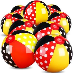Leyndo 8 Pack Themed Beach Ball for Kids 7.87" Bulk for Summer Pool and Beach Game Gifts and Birthday Party Supplies and End of The Year Class Party Decorations Favor