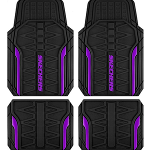 AutoBay Skechers Car Floor Mats,Heavy Duty Rubber Car Mats Full Set,All Weather Floor Mats,Waterproof TrimTo Fit Universal Floor Liner Car Accessories,Automotive Floor Mats for Cars Trucks SUV,Purple
