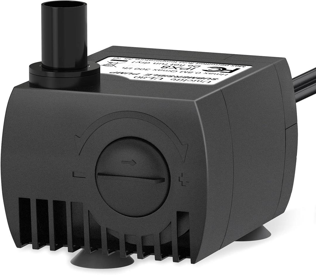 Uniclife 80 GPH Submersible Water Pump 4W 2.4ft High Lift Quiet Pump for Fountain Aquarium Fish Tank