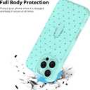 KANGHAR Compatible with iPhone 16 Pro Max Case, Support for MagSafe, Silicone Spot Cute Pattern, Wristband Kickstand Camera Protection Shockproof Soft Slim Cover for Girls Women, Blue